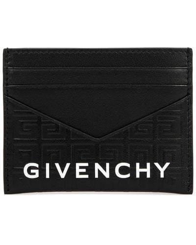 Givenchy G Cut Card Holder In 4g Leather Smallleathergoods - Black