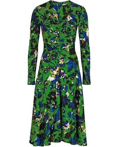 Erdem Floral-print Jersey Midi Dress - Green