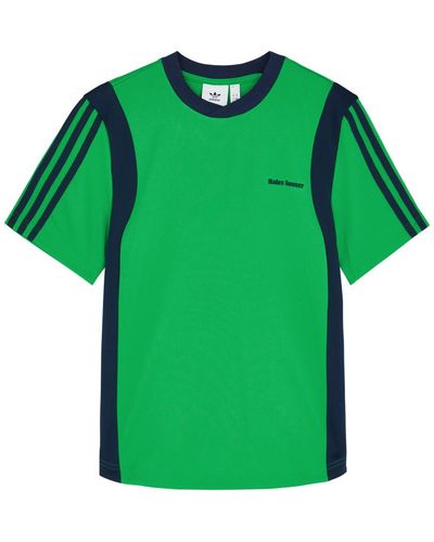adidas X Wales Bonner Logo-embroidered Jersey T-shirt - Green