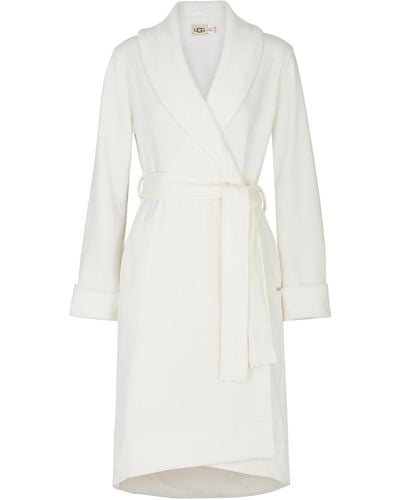 UGG Duffield Ii Fleece Lined Cotton Jersey Robe , Robe, Belt Loops - White