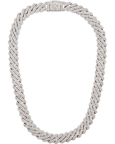 CERNUCCI Prong 18kt White Gold-plated Chain Necklace, Necklace,