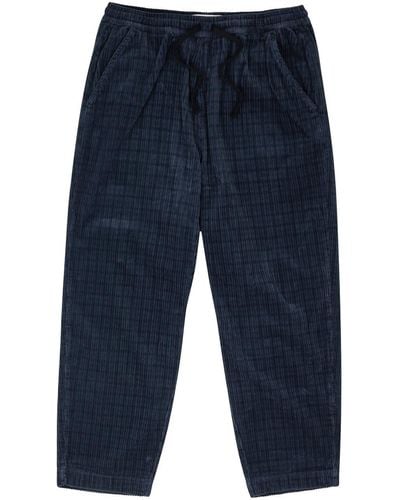 Universal Works Tapered Cotton-blend Pants - Blue