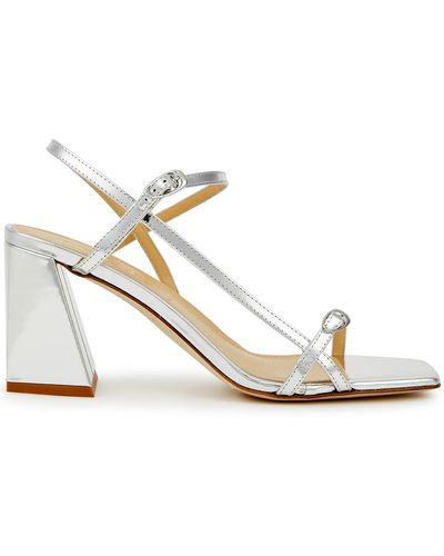 Aeyde Hilda 75 Leather Sandals - White