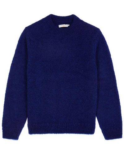Nudie Jeans August Mohair-blend Sweater - Blue