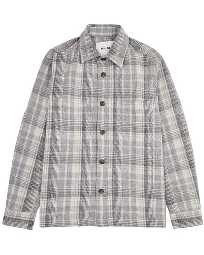NN07 Frode Plaid Wool-blend Overshirt - Gray
