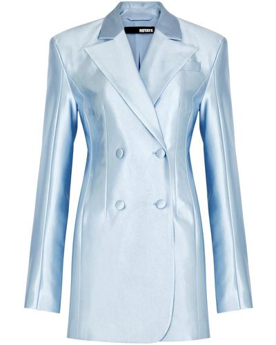 ROTATE SUNDAY Rotate Birger Christensen Satin Mini Blazer Dress - Blue