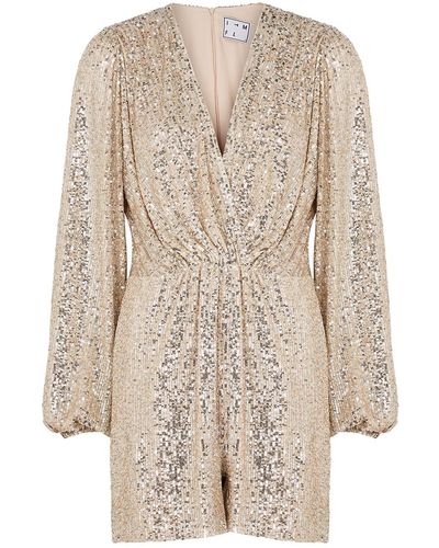 In the mood for love Bjork Sequin Playsuit - Natural