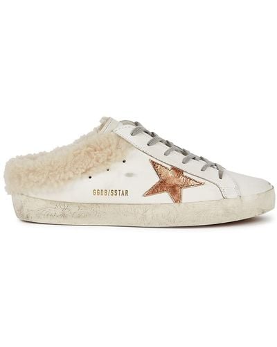 Golden Goose Superstar Distressed Leather Trainers, Trainers - Natural