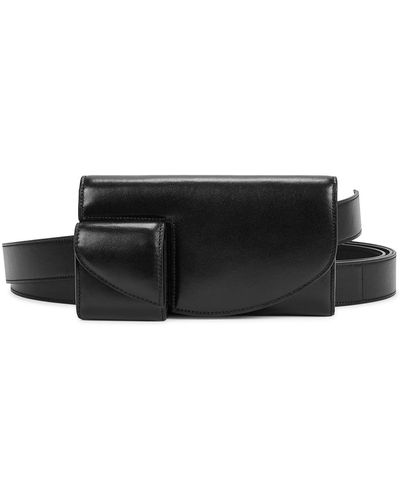 The Row Horizontal Leather Belt Bag - Black