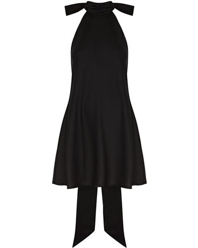 Misha Collection Rue Halterneck Satin Mini Dress - Black