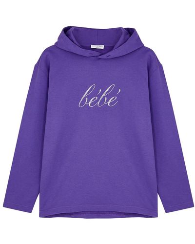 Balenciaga Bébé Embellished Hooded Cotton Sweatshirt - Purple