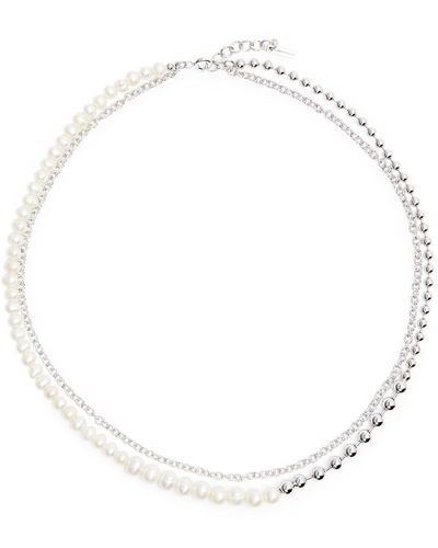 Completedworks Forgotten Seas Layered Rhodium-plated Necklace - White