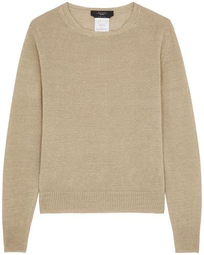 Weekend by Maxmara Atzeco Knitted Linen Jumper - Natural