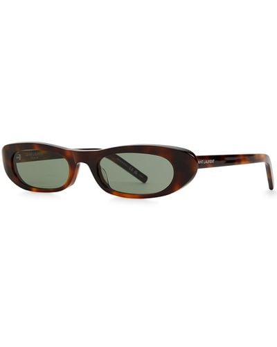 Saint Laurent Narrow Cat-eye Sunglasses - Green