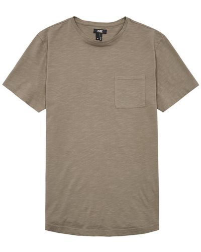 PAIGE Kenneth Slubbed Cotton T-shirt - Grey