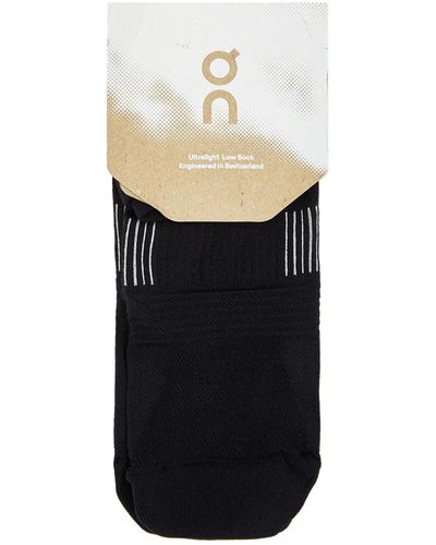 On Shoes On Ultralight Low Stretch-jersey Trainer Socks - Black