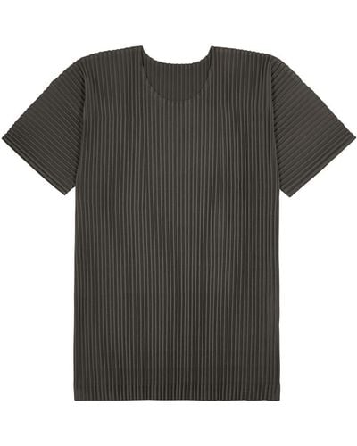 Issey Miyake Homme Plissé Pleated Jersey T-Shirt - Black