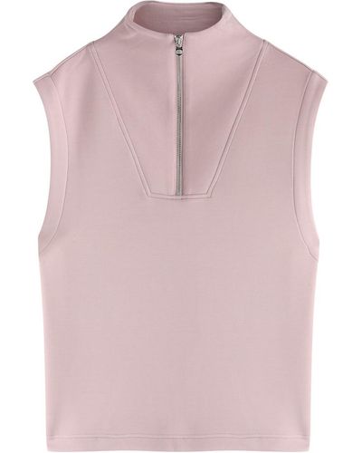 Varley Magnolia Half-Zip Stretch-Jersey Vest - Pink