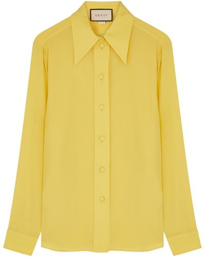 Gucci Silk Crepe De Chine Shirt - Yellow