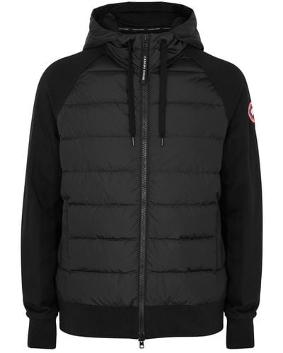 Canada Goose Hooded Quilted Shell And Cotton Sweatshirt - Black