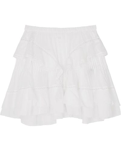 Isabel Marant Isabel Marant Étoile Moana Ruffle-trimmed Cotton Mini Skirt - White
