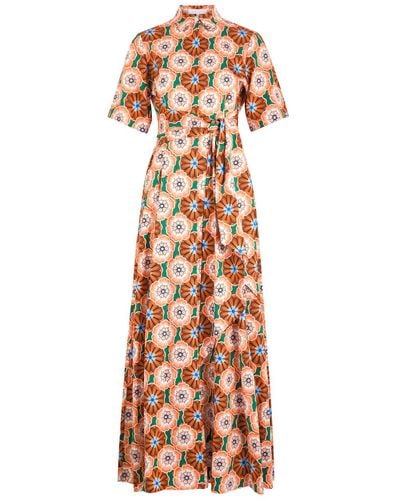 Borgo De Nor Posie Floral-Print Cotton Maxi Dress - Multicolour