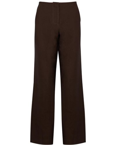 Christopher Esber Infinity Brown Cut-out Wide-leg Trousers