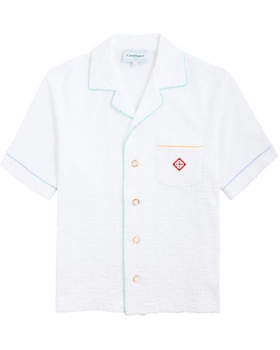 Casablancabrand Monogrammed-Jacquard Terry Shirt - White