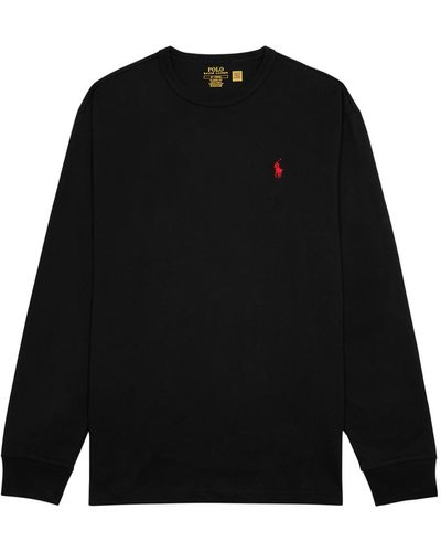 Polo Ralph Lauren Logo-embroidered Cotton Top - Black