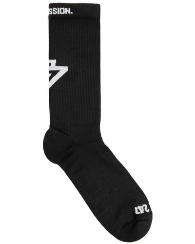 Represent 247 Logo-intarsia Stretch-cotton Socks - Black