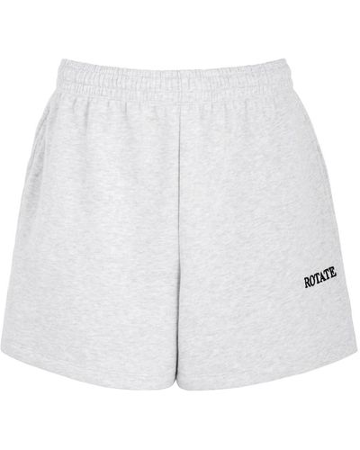 ROTATE SUNDAY Logo-Embroidered Cotton Shorts - White