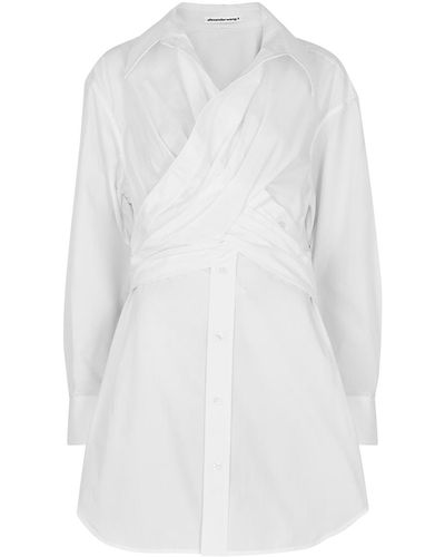 T By Alexander Wang White Cotton-poplin Shirt Dress