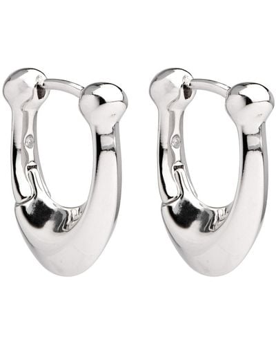 COACH Signature C Hoop Earrings - White
