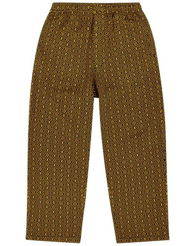 Bode Crescent Pattern-jacquard Cotton Sweatpants - Natural