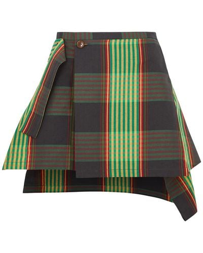 Vivienne Westwood Meghan Tartan Cotton-blend Mini Skirt - Green