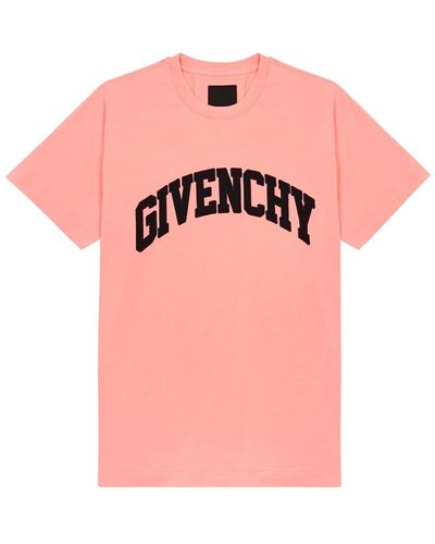 Givenchy Logo-appliquéd Cotton-jersey T-shirt - Pink