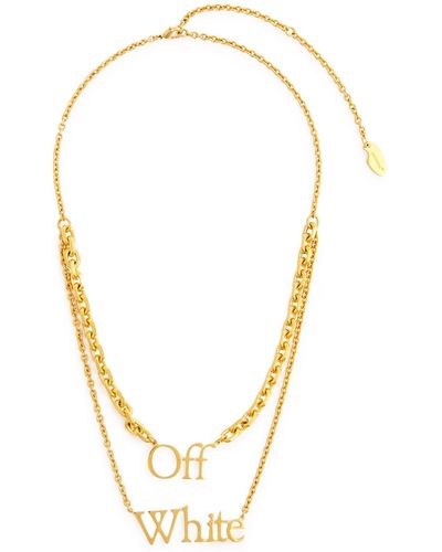 Off-White c/o Virgil Abloh Off- Logo Layered Chain Necklace - Metallic