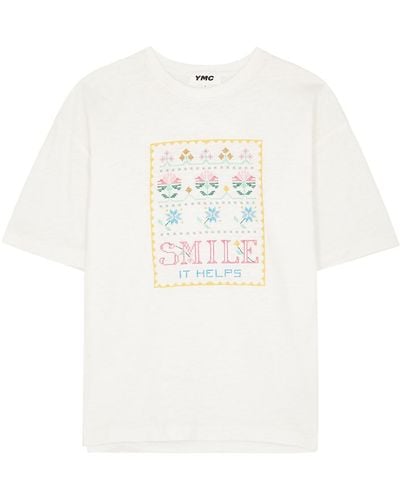 YMC Jordan Embroidered Cotton T-Shirt - White
