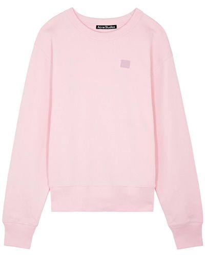 Acne Studios Logo-embroidered Cotton Sweatshirt - Pink