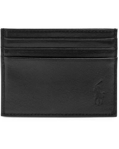 Polo Ralph Lauren Logo Leather Card Holder - Black