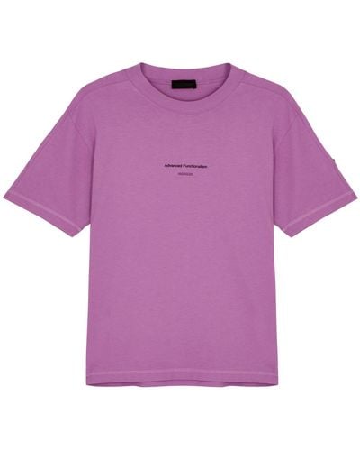 Moncler Logo Cotton T-shirt - Purple