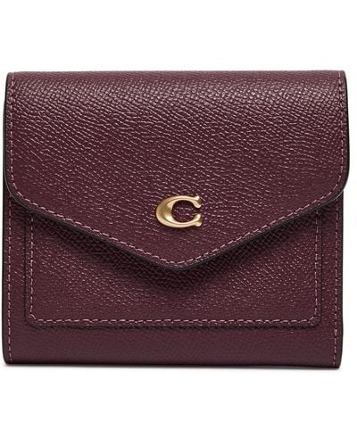 COACH Wyn Small Grained Leather Wallet - Purple