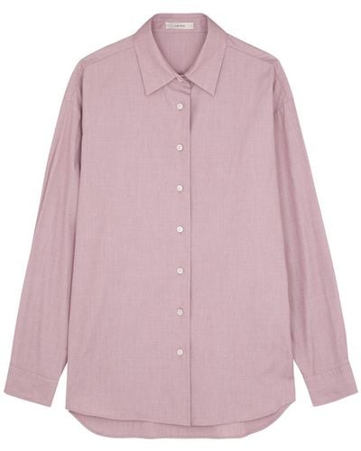 The Row Attica Oversized Cotton Shirt - Pink