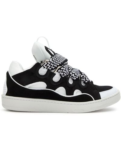 Lanvin Curb Panelled Mesh Trainers - Black