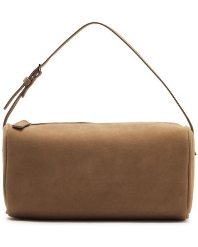 The Row 90's Suede Top Handle Bag - Brown