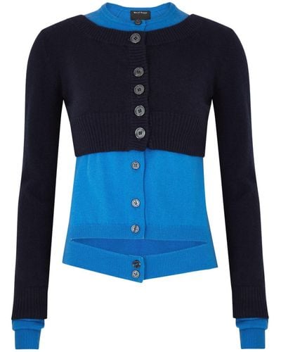 MERYLL ROGGE Layered Cashmere Cardigan Set - Blue
