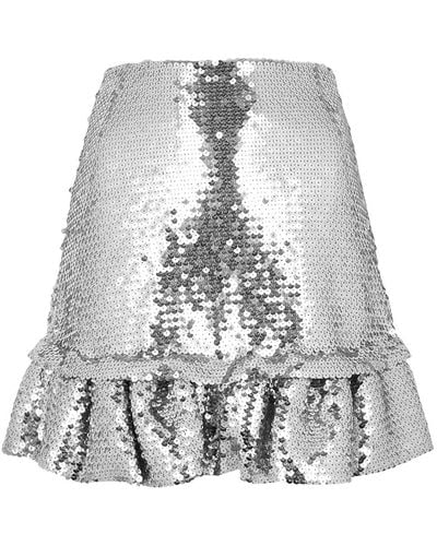 Rabanne Sequin Mini Skirt - White