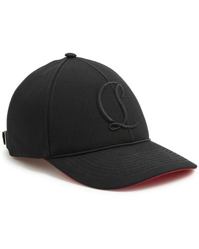 Christian Louboutin Logo-embroidered Cotton Cap - Black