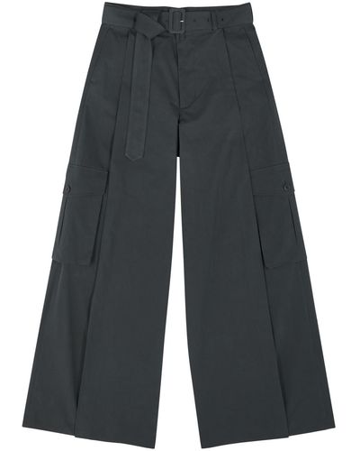 Dries Van Noten Piers Wide-Leg Cotton Cargo Trousers - Grey