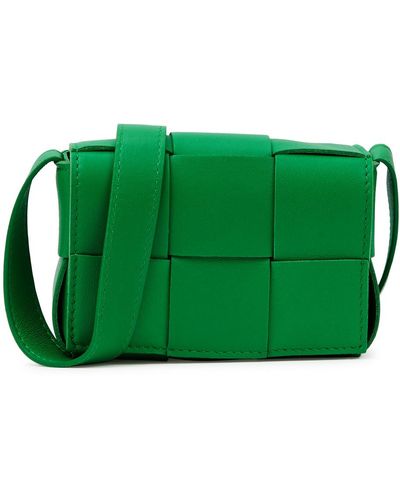 Bottega Veneta Candy Cassette Intrecciato Mini Leather Cross-body Bag - Green